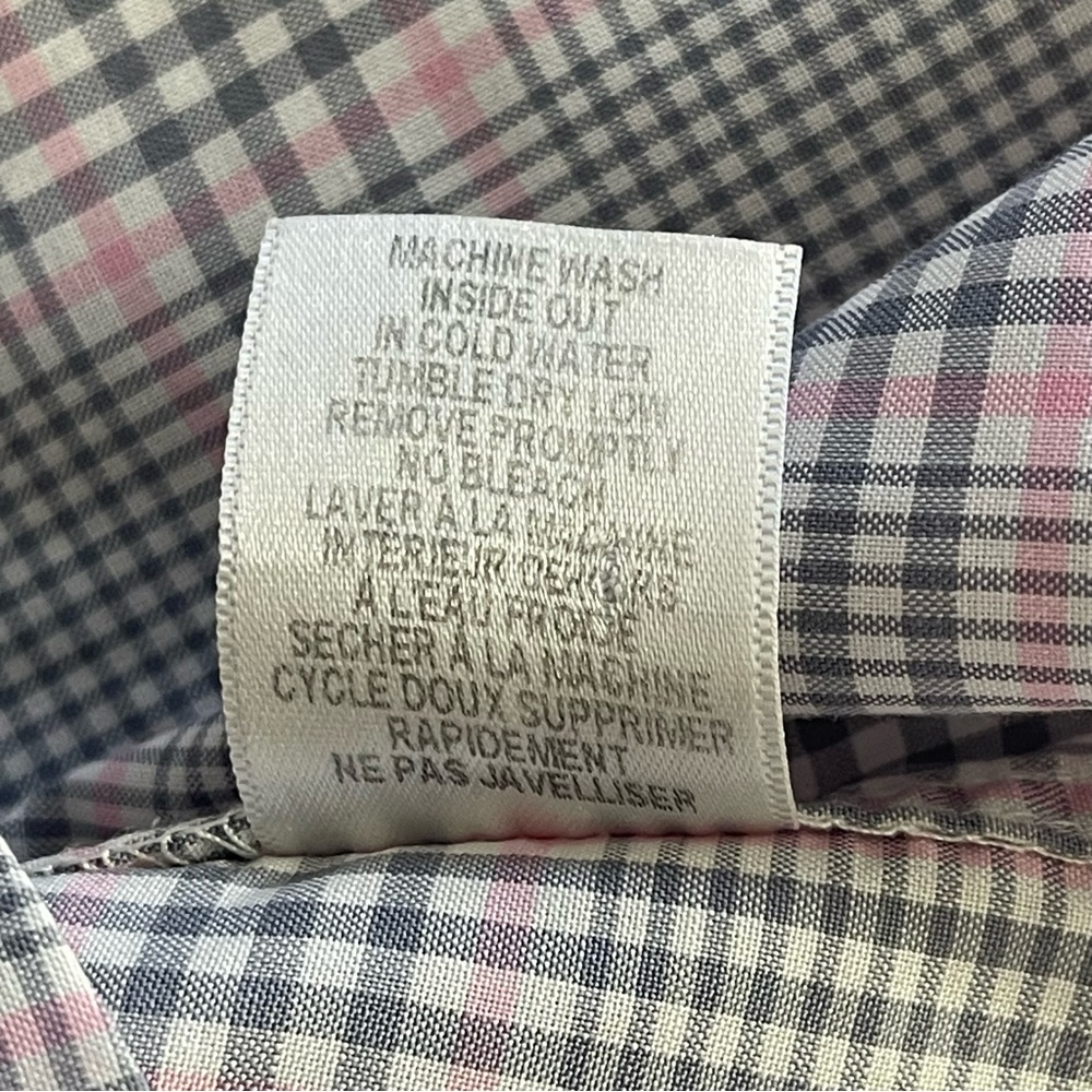 Frank & Eileen Paul Long Sleeve Button Down Pink Gray Plaid Shirt Size X-Large - Picture 11 of 11